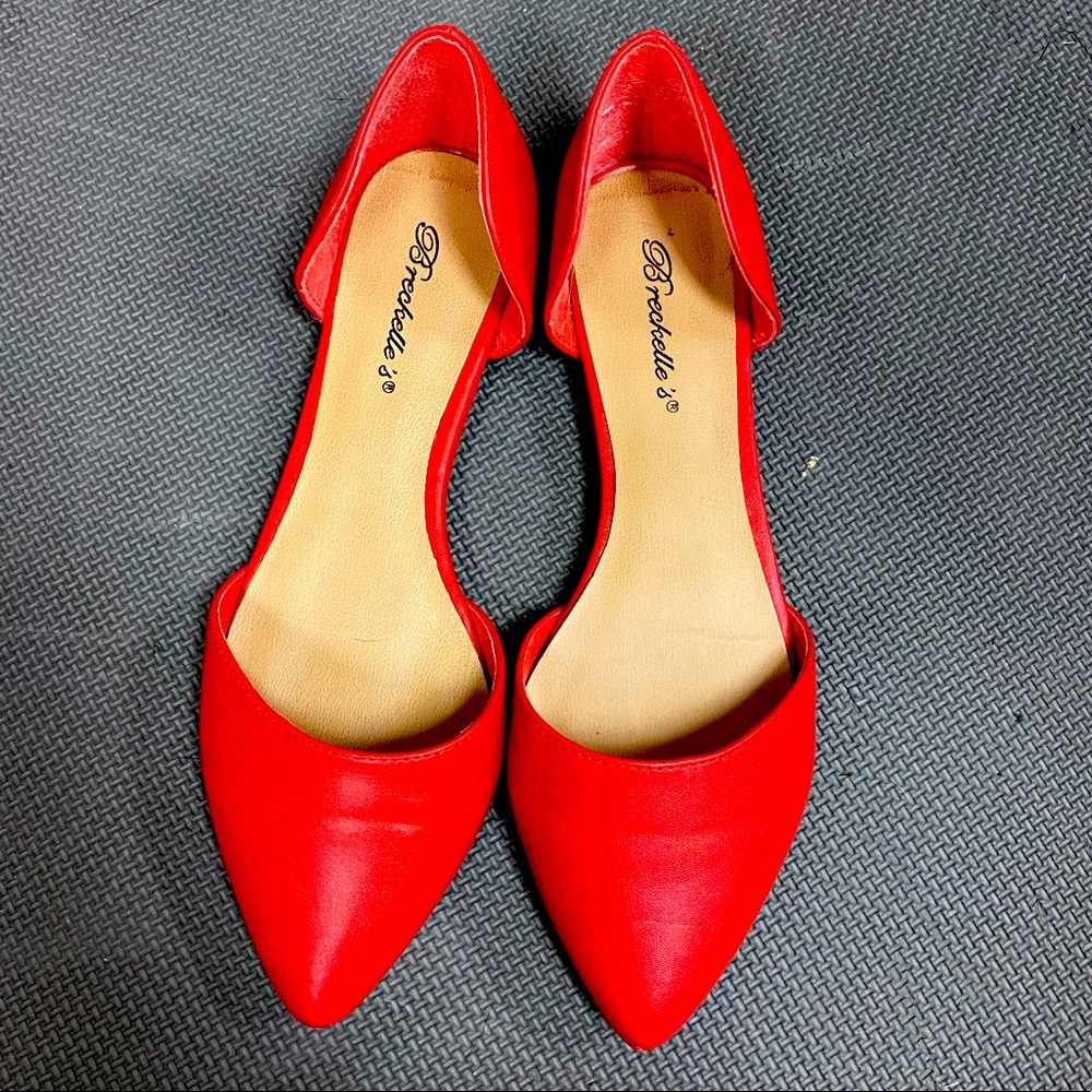 👠 red pointed flats
